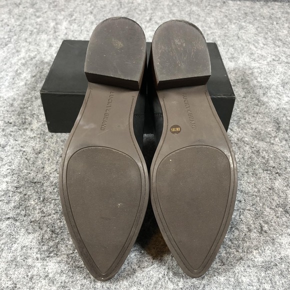 Lucky Brand Koben Ankle Booties Womens 8 M Black Leather Zip Block Heel LK-KOBEN - Picture 11 of 16